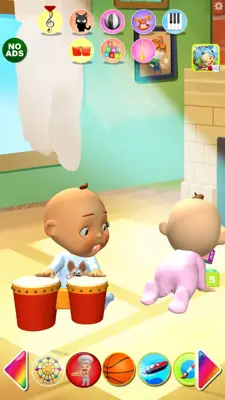 Talking Baby Twins Newborn Fun android App screenshot 1